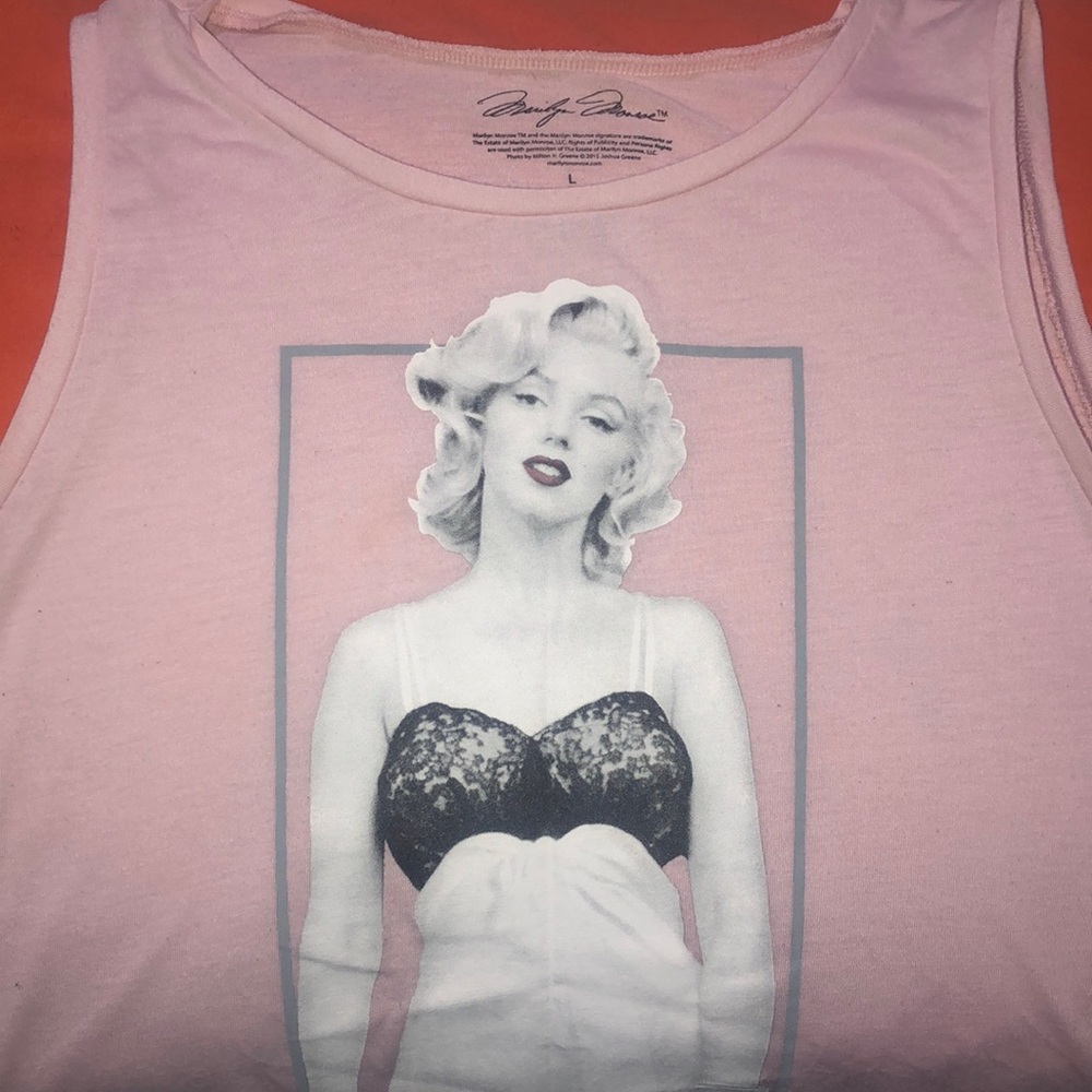 Marilyn Monroe pink tank top.